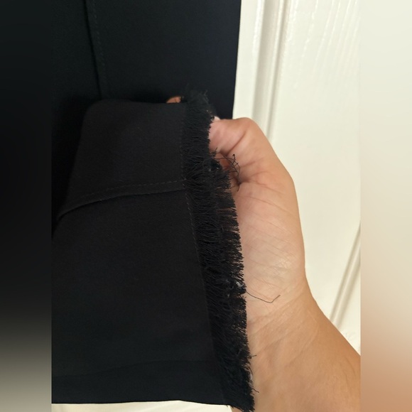 Cinq a Sept Nash Fringe Trousers 4 Black Pants Academia Career Work Dress Fray - Picture 4 of 5